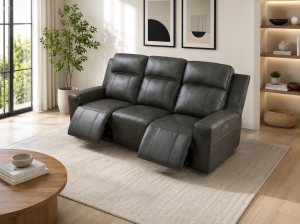 Barcelona Electric Recliner Sofa Grey 3 Seater
