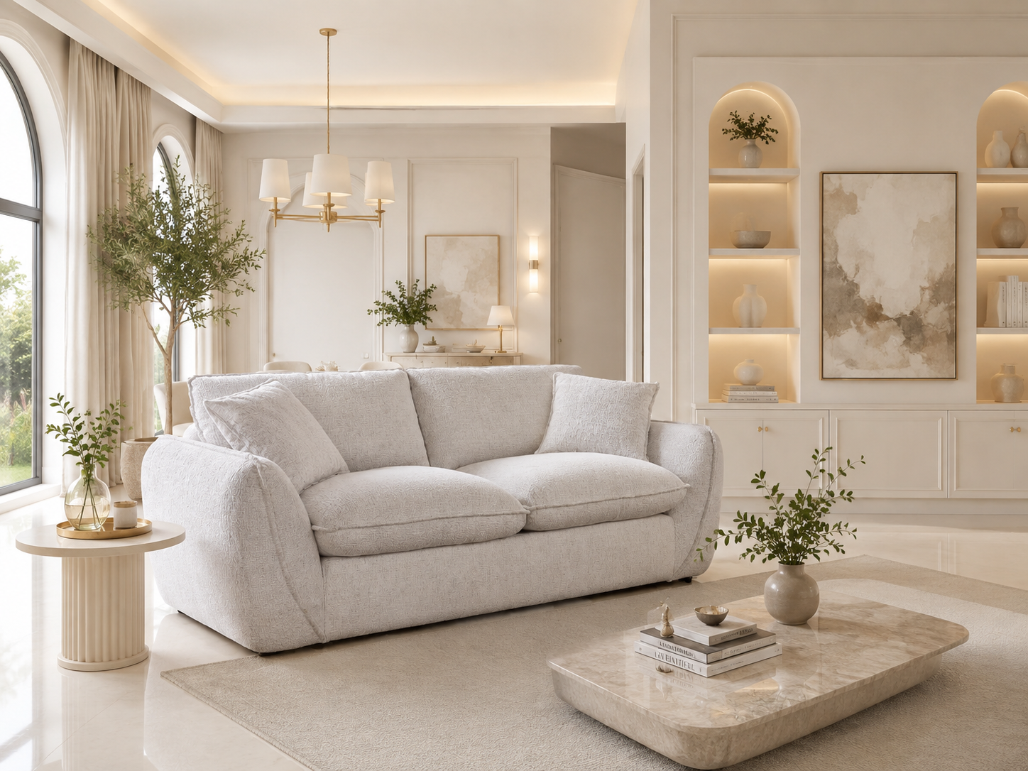 Berlin Sofa Beige 2 Seater | Compact Modern Sofa