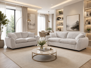 Berlin Sofa Beige 3+2 Set | Modern Matching Sofa Set