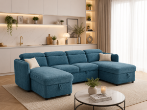 Capri Sofabed Blue U Shape Corner