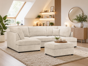 Carnaby Sofa Boucle Beige U Shape Corner