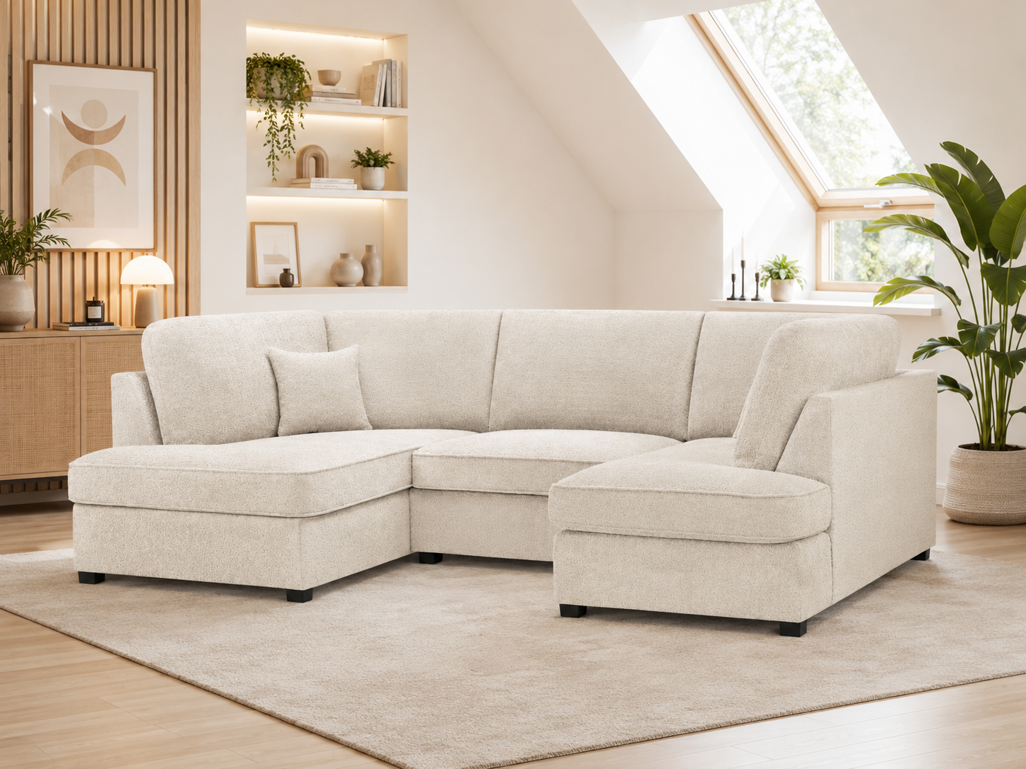 Carnaby Sofa Boucle Beige U Shape Corner