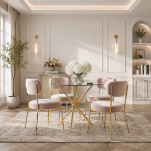 Casa Gold Table with Smith Loaf Chairs