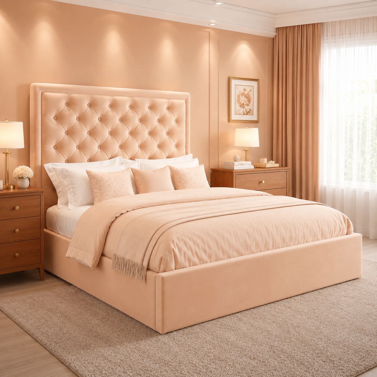 Caspian Upholstered Storage Bed – Ottoman Gas Lift Frame | UK Made