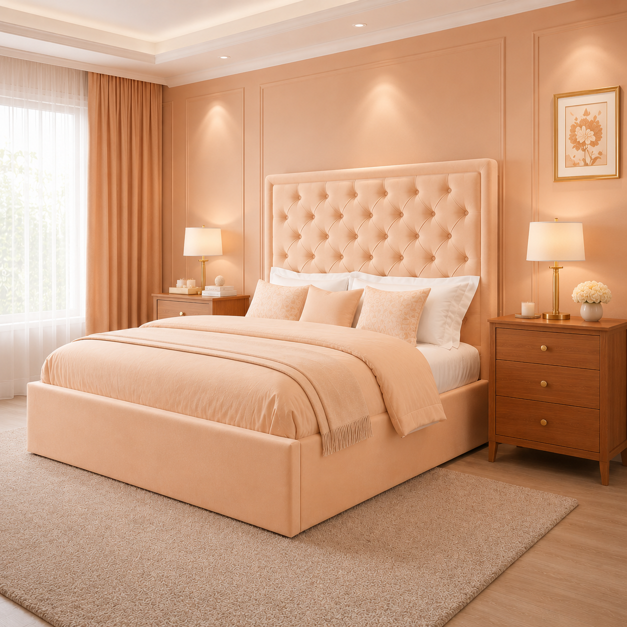 Caspian Upholstered Storage Bed – Ottoman Gas Lift Frame | UK Made
