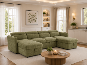 Capri Sofabed Green U Shape Corner