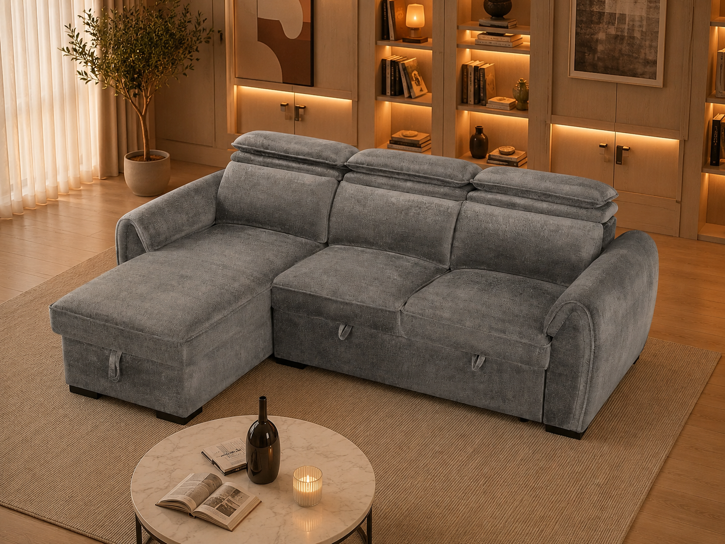 Montrose Sofabed Dark Grey Universal Corner