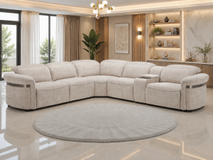 Bicester Electric Recliner Sofa Beige Large Corner