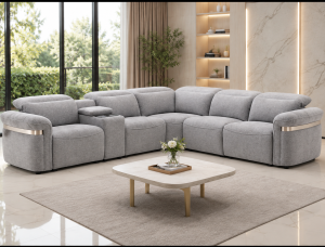 Bicester Electric Recliner Sofa Grey Large Corner