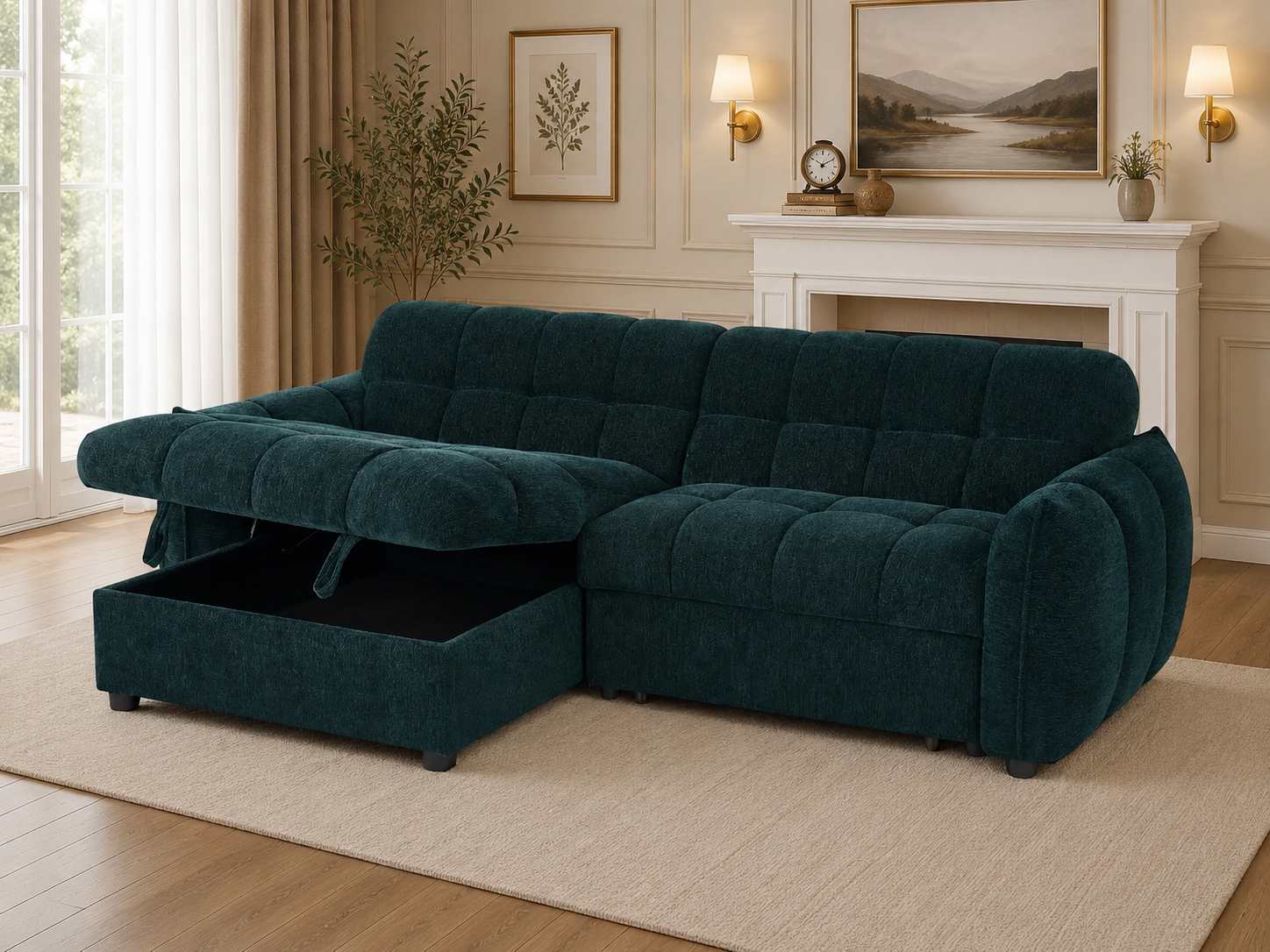 Florida Sofabed Teal Universal Corner