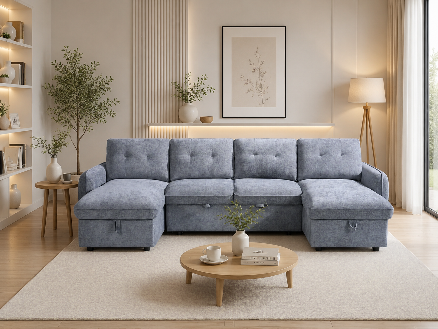 Moscow Sofabed Grey U Shape Corner