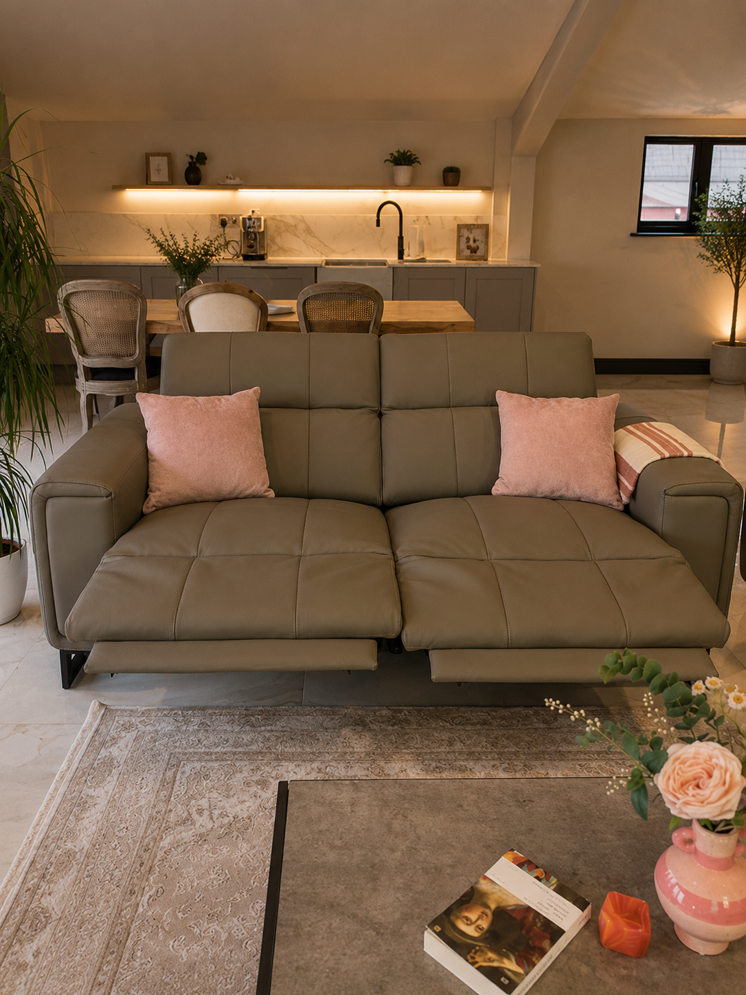 Richmond Electric Recliner Sofa Grey 3+2 Set