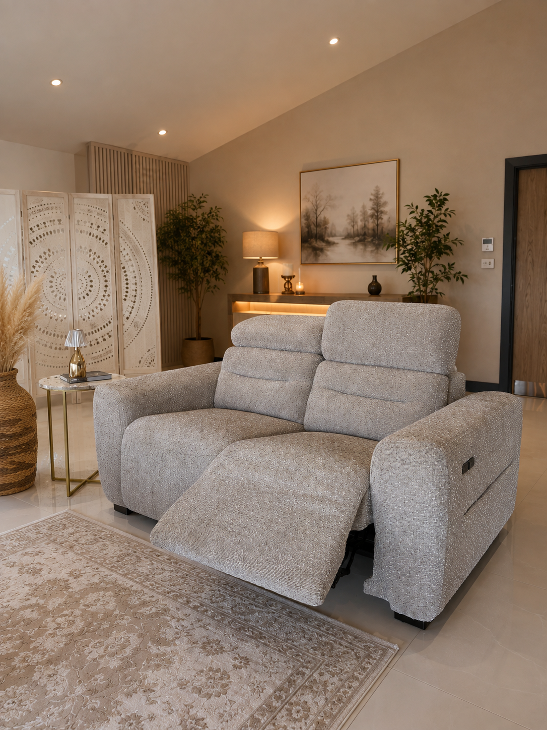 Tokyo Electric Recliner Beige 2 Seater