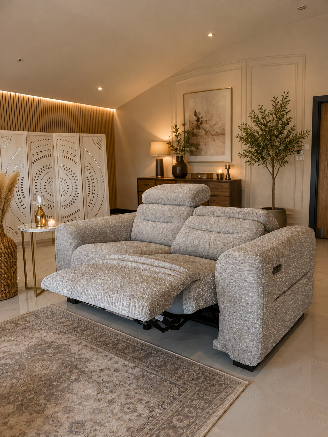 Tokyo Electric Recliner Beige 2 Seater