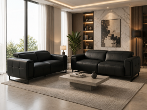 Richmond Electric Recliner Sofa Black 3+2 Set