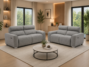 Toronto Electric Recliner Sofa Grey 3+2 Set