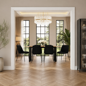 Antibes Black Dining Table 4 Carlo Black Chairs