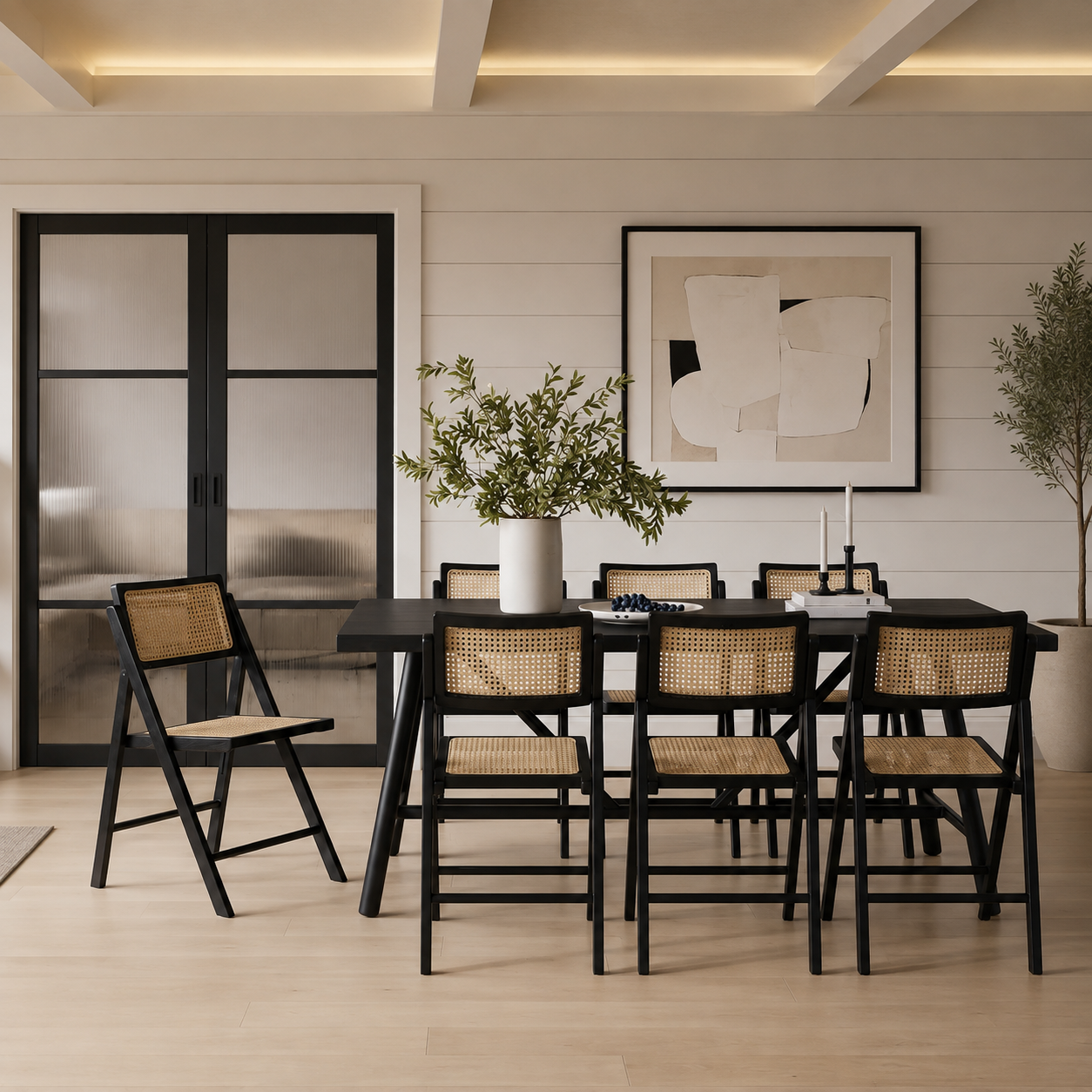 Louie Black Dining Table 4 Ashton Black Dining Chairs