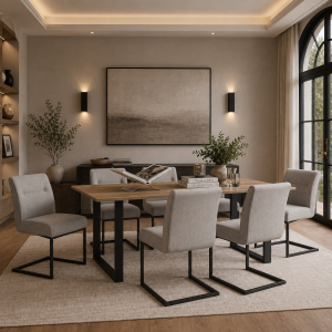 Cleaver Smoked Pearl and Black Dining Chairs