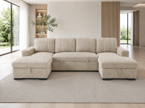 Como Sofabed Beige U Shape Corner