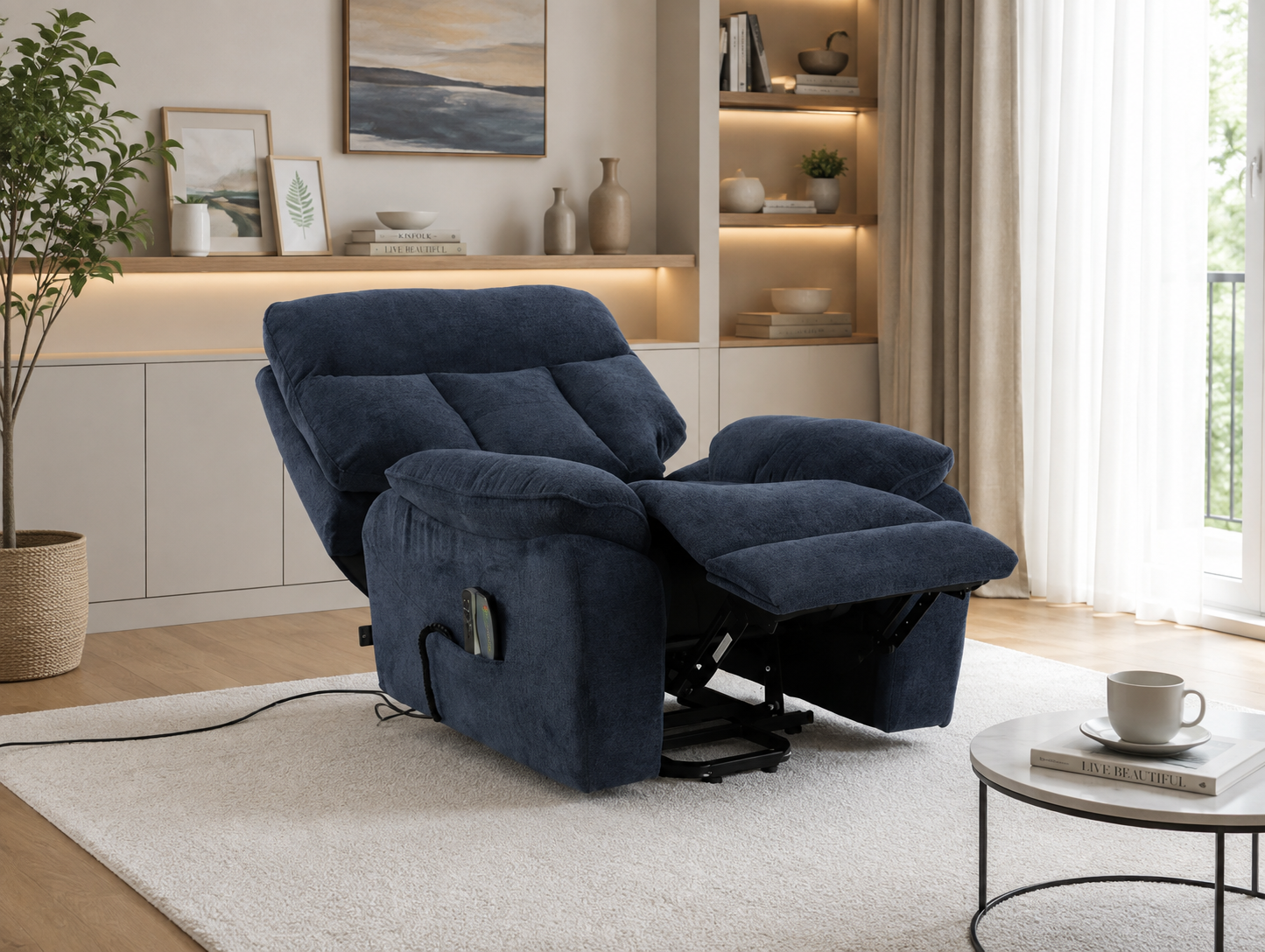 Cornwall Rise and Recline Massage Chair Blue 6