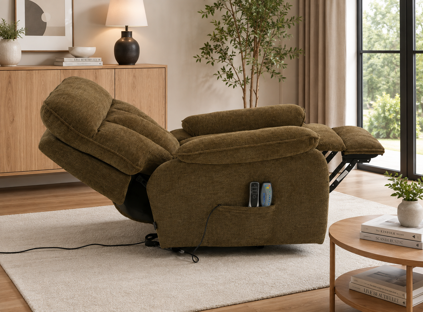 Cornwall Rise and Recline Massage Chair Brown 5