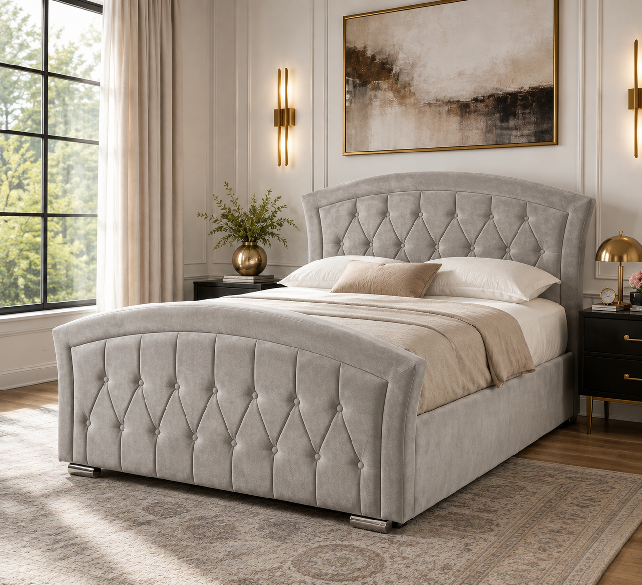 Curved Border Chesterfield Bed