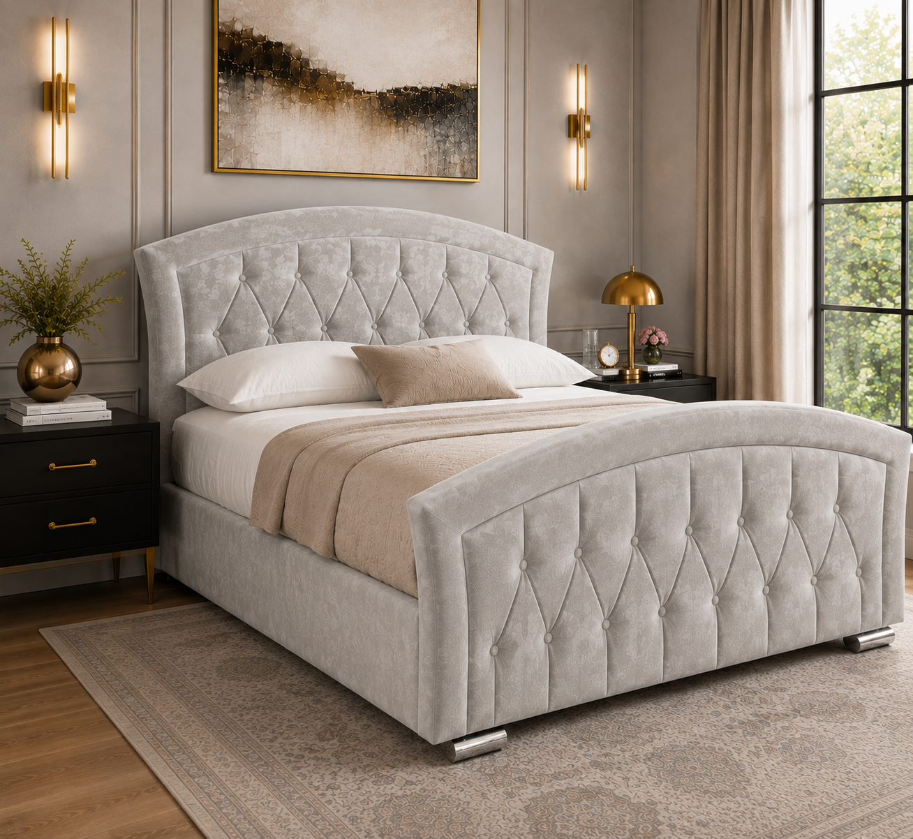 Curved Border Chesterfield Bed