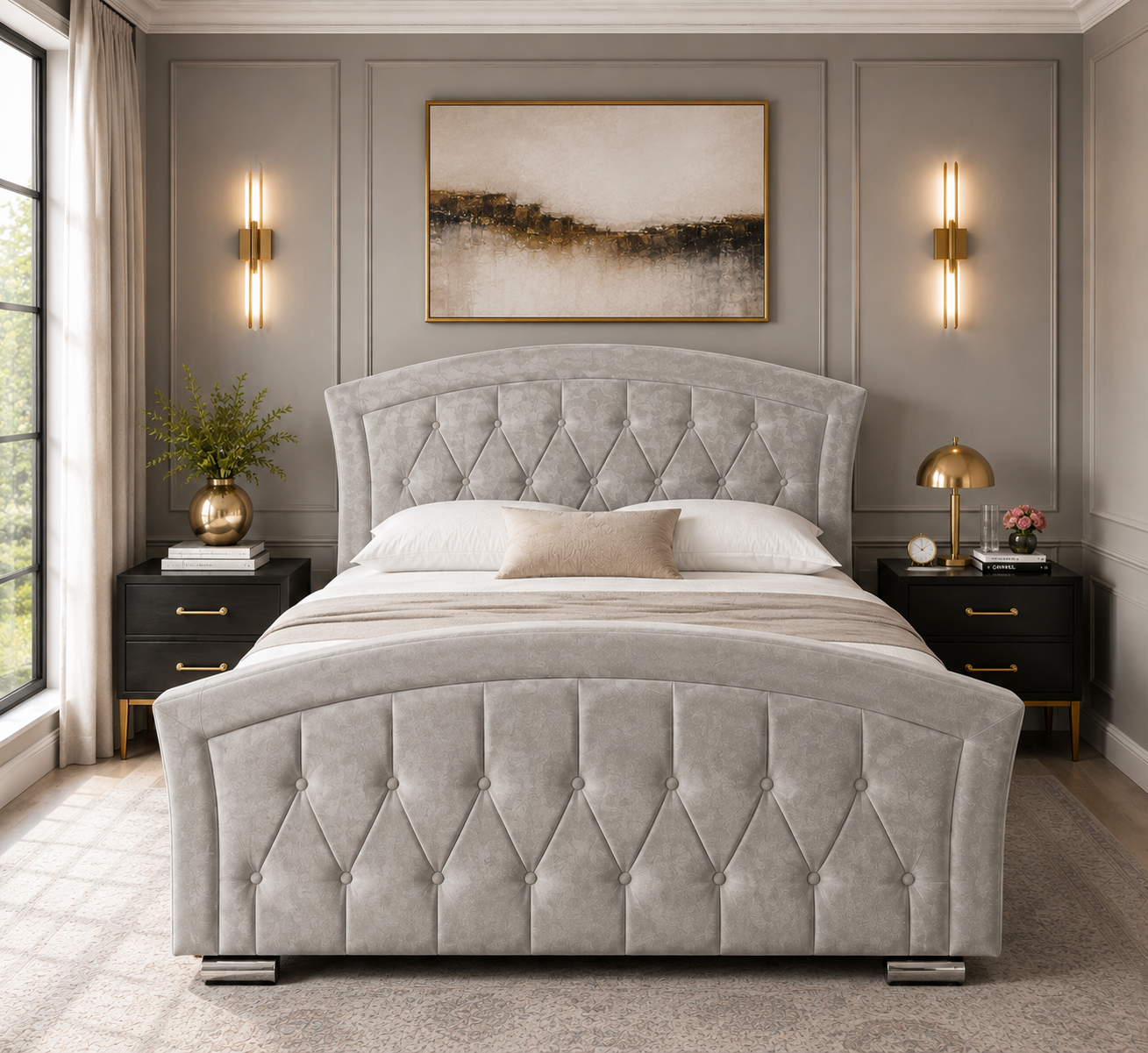 Curved Border Chesterfield Bed