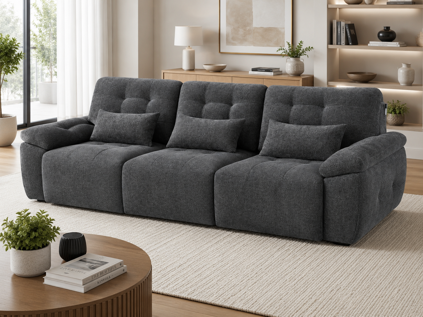 Dallas Electric Sofabed Grey 3 Seater 1