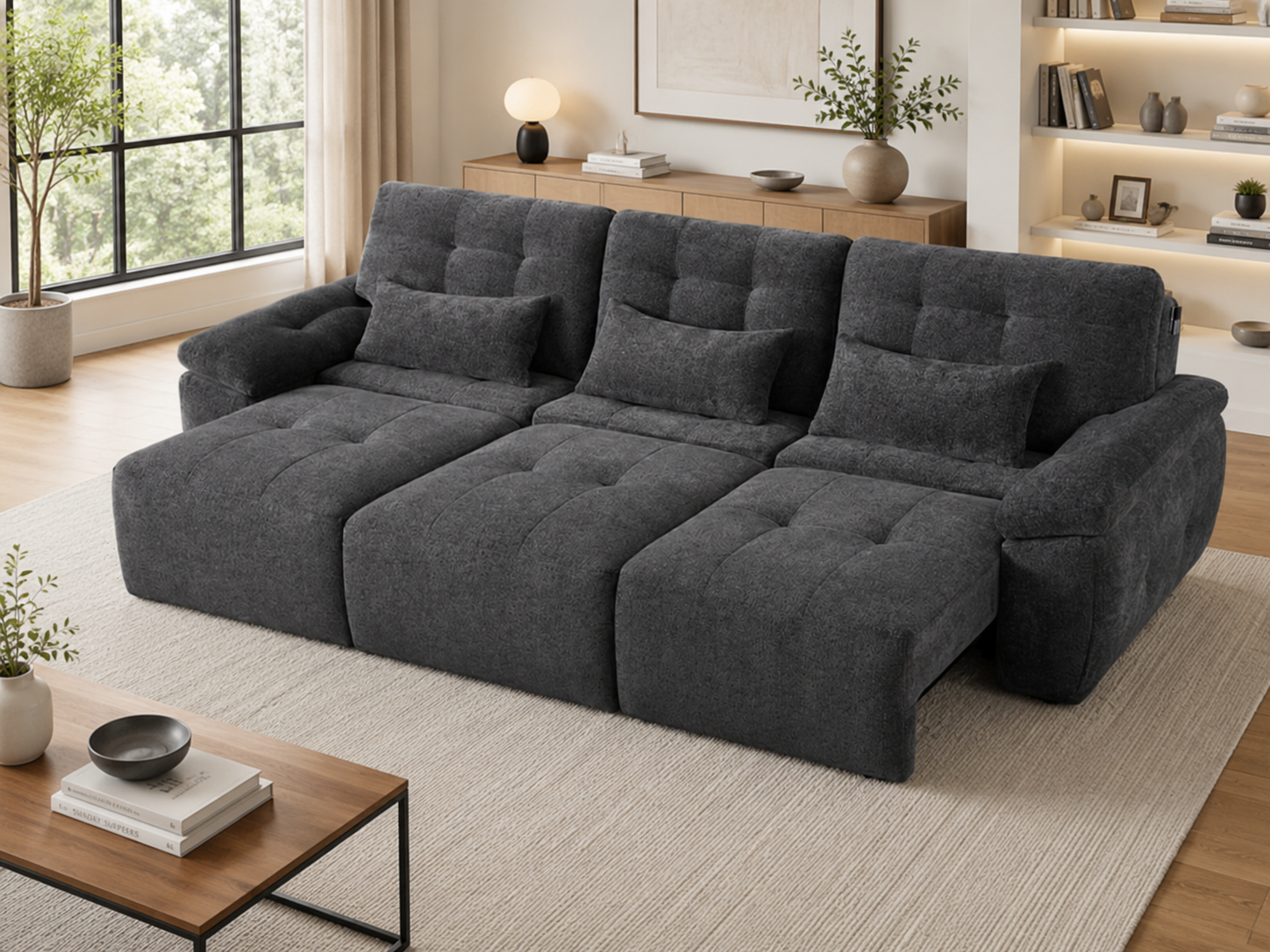 Dallas Electric Sofabed Grey 3 Seater 1