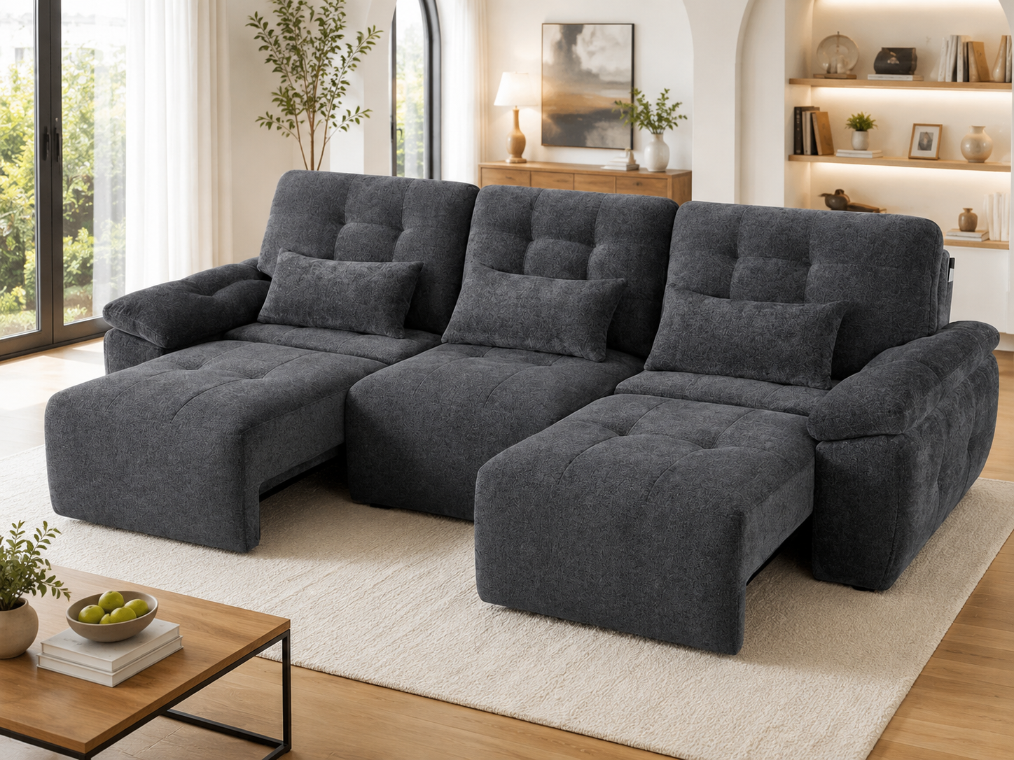 Dallas Electric Sofabed Grey 3 Seater 1