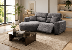 Denver Sofa Black Electric Recliner Left Hand