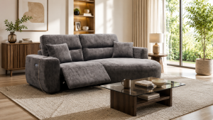 Denver Sofa Black Electric Recliner Right Hand