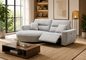 Denver Sofa Grey Electric Recliner Left Hand