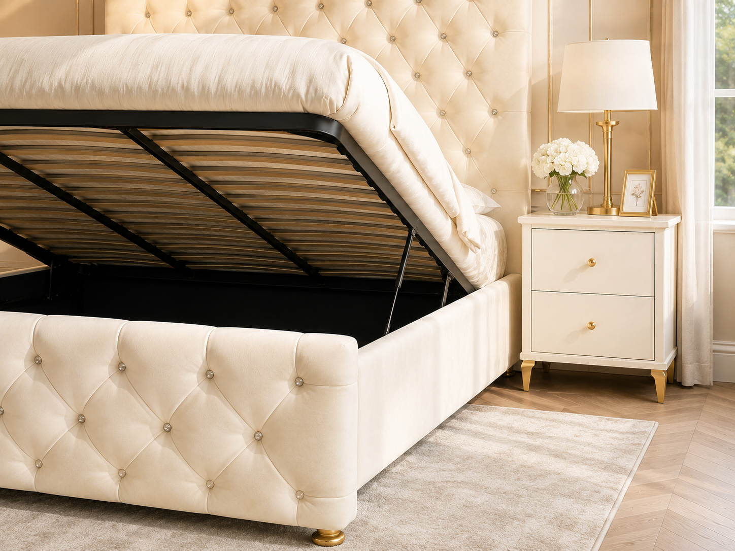 Fern Upholstered Storage Bed Frame 2