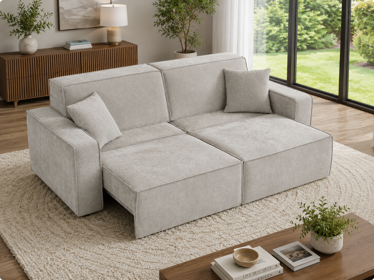 Houston Electric Sofabed Beige 3 Seater