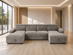 Hudson Sofabed Grey U Shape Corner