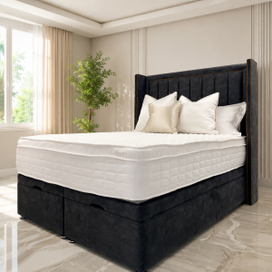 Ivy Ottoman Bed | Storage Bed with Winged Headboard