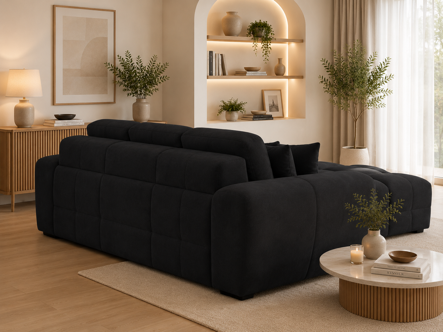 Jacob Sofa Black Left Hand Facing Corner