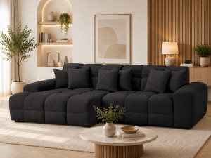 Jacob Sofa Black Left Hand Facing Corner