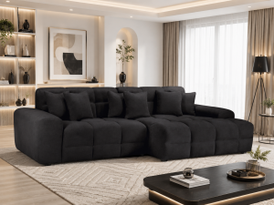 Jacob Sofa Black Right Hand Facing Corner