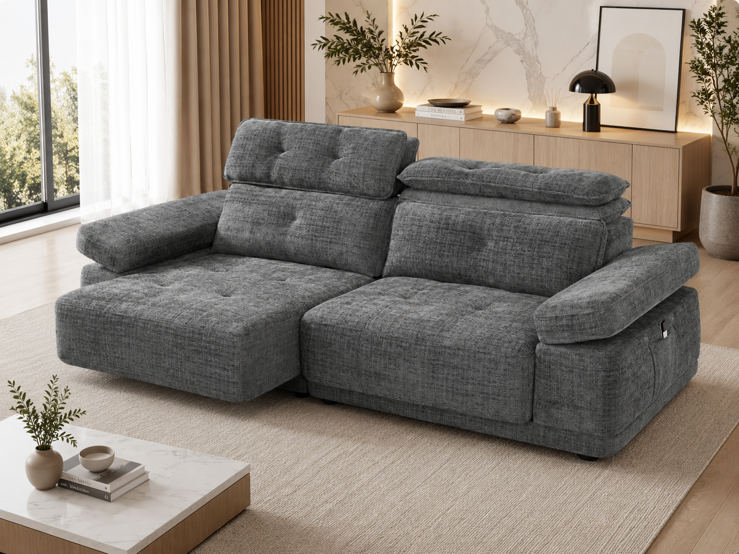 Kendal Floating Sofabed Light Grey 3