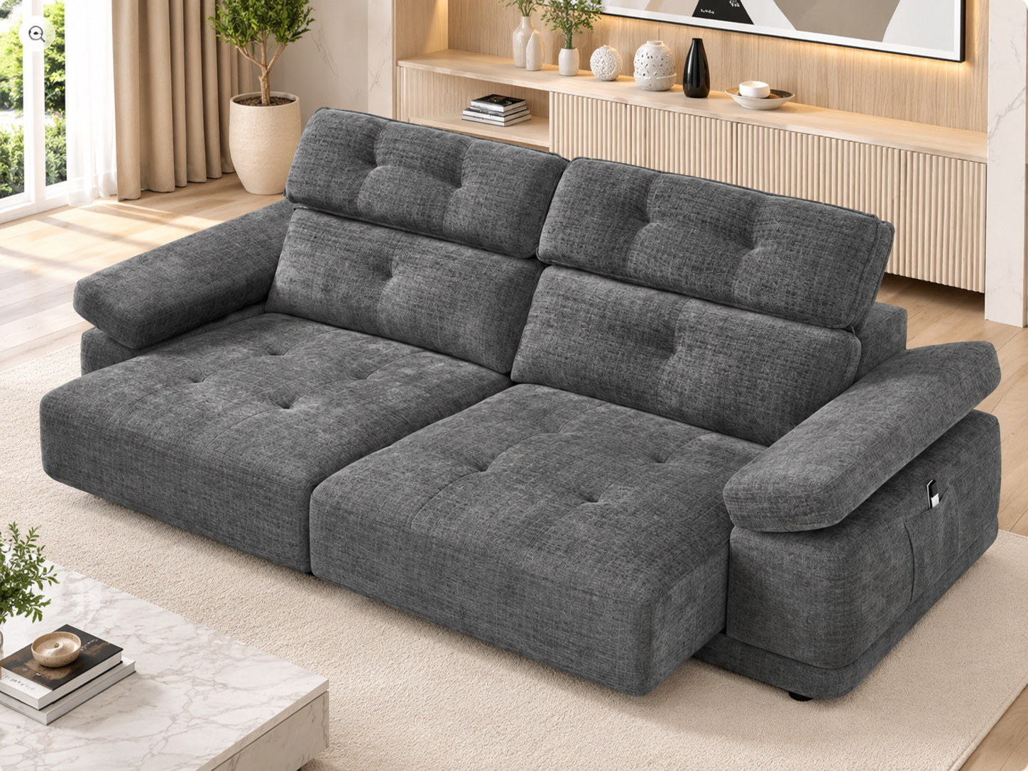 Kendal Floating Sofabed Light Grey 3