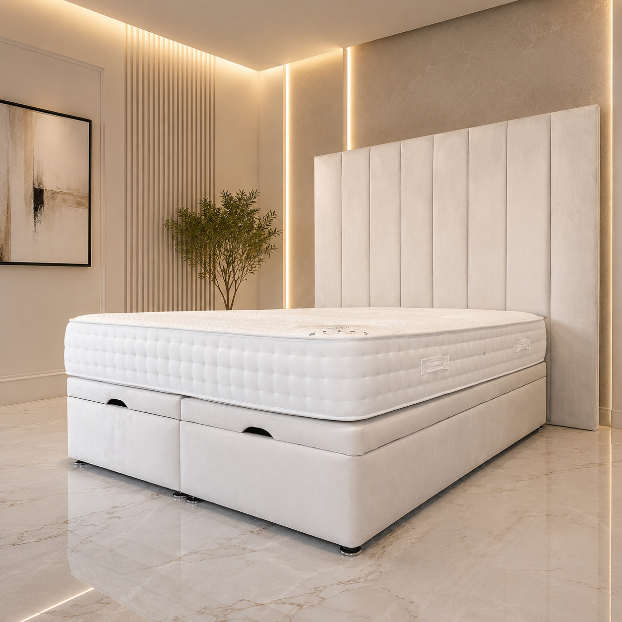 Merry Ottoman Bed | Bold Panelled Storage Bed