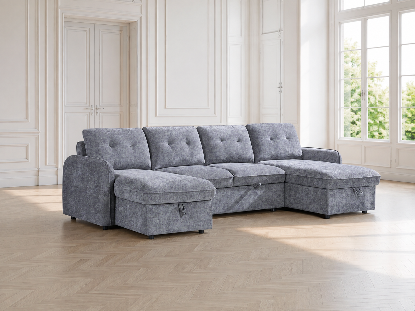 Moscow Sofabed Grey U Shape Corner