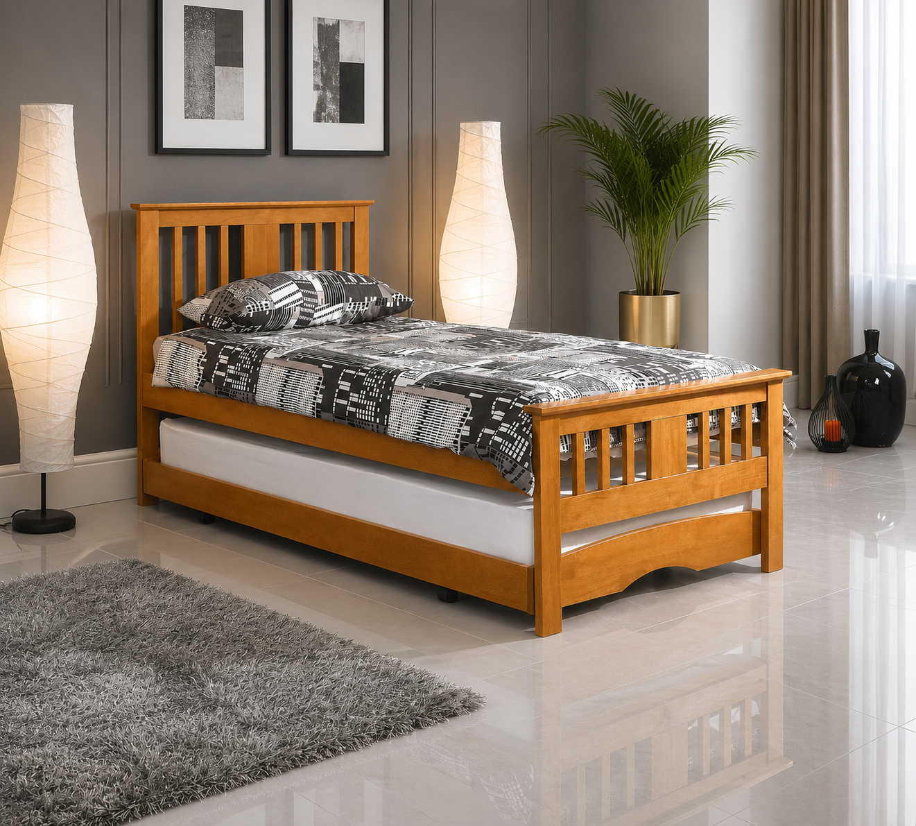 Oak Wooden Guest Bed