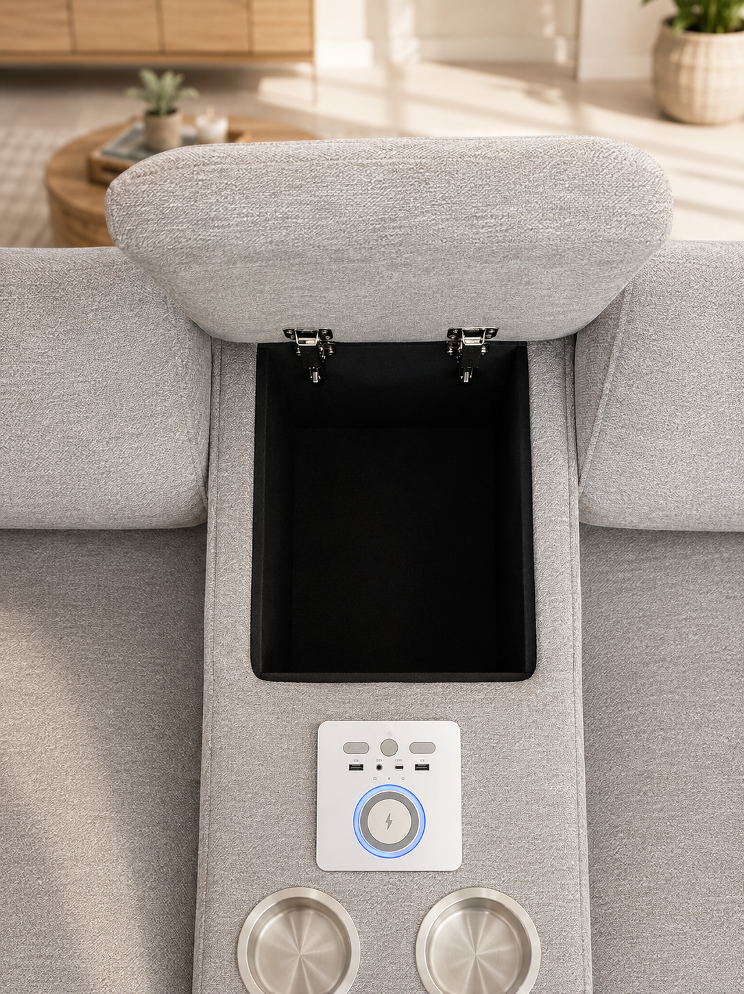 Ohio Electric Recliner Sofa Grey Large Corner