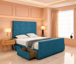 Olivia Plain Divan Bed Set With Matching Footboard