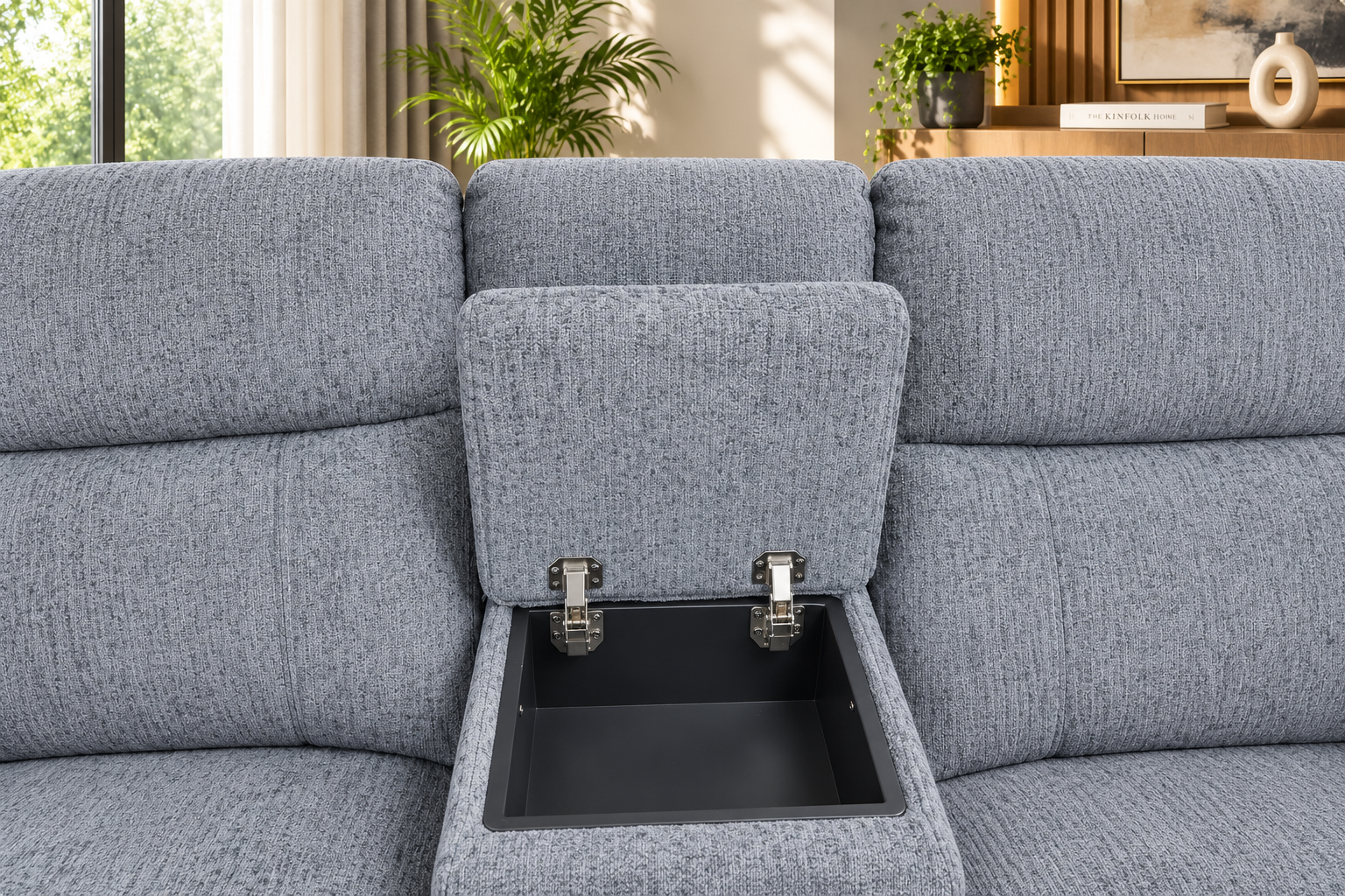 Owen Electric Recliner Sofa Grey Large Corner
